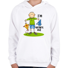 PRINTFASHION "4 years old" for boy - Gyerek kapucnis pulóver - Fehér gyerek pulóver, kardigán