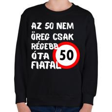 PRINTFASHION 50 éves Fehér. - Gyerek pulóver - Fekete