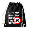 PRINTFASHION 50 éves Fehér. - Sportzsák, Tornazsák - Fekete