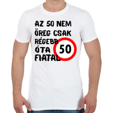 PRINTFASHION 50 éves Fekete. - Férfi póló - Fehér