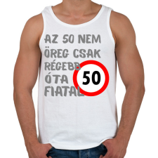 PRINTFASHION 50 éves Sz. - Férfi atléta - Fehér atléta, trikó