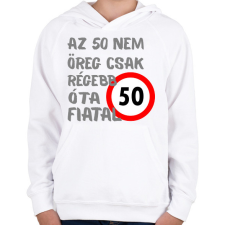 PRINTFASHION 50 éves Sz. - Gyerek kapucnis pulóver - Fehér gyerek pulóver, kardigán