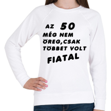 PRINTFASHION 50? Fiatal! - Női pulóver - Fehér női pulóver, kardigán