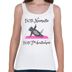 PRINTFASHION 50% NAMASTE 50% F#CK OUTTA HERE - Női atléta - Fehér