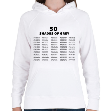 PRINTFASHION 50 shades of grey - Női kapucnis pulóver - Fehér női pulóver, kardigán