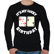 PRINTFASHION 51 POKER SZÜLINAP - Férfi hosszú ujjú póló - Fekete férfi póló