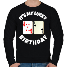 PRINTFASHION 51 POKER SZÜLINAP - Férfi pulóver - Fekete
