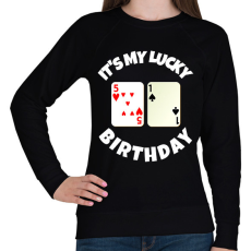 PRINTFASHION 51 POKER SZÜLINAP - Női pulóver - Fekete