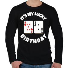 PRINTFASHION 52 POKER SZÜLINAP - Férfi hosszú ujjú póló - Fekete férfi póló