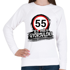 PRINTFASHION 55 és még gyorsulok - Női pulóver - Fehér női pulóver, kardigán
