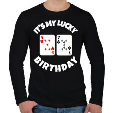 PRINTFASHION 57 POKER SZÜLINAP - Férfi hosszú ujjú póló - Fekete férfi póló