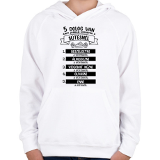 PRINTFASHION 5 dolog van amit jobban szeretek a sütésnél - Gyerek kapucnis pulóver - Fehér