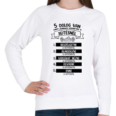 PRINTFASHION 5 dolog van amit jobban szeretek a sütésnél - Női pulóver - Fehér