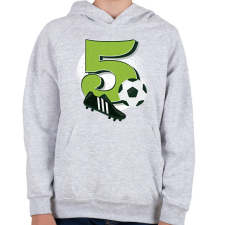 PRINTFASHION 5 éves focista - Gyerek kapucnis pulóver - Sport szürke gyerek pulóver, kardigán