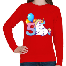 PRINTFASHION 5 éves Unikornis hercegnőknek! - Női pulóver - Piros női pulóver, kardigán