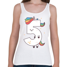 PRINTFASHION 5 éves unikornis - Női atléta - Fehér női trikó