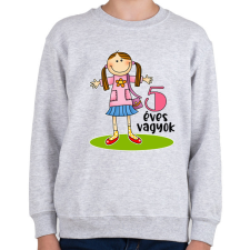 PRINTFASHION "5 éves vagyok" kislányoknak - Gyerek pulóver - Sport szürke gyerek pulóver, kardigán