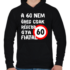 PRINTFASHION 60 éves Fehér. - Férfi kapucnis pulóver - Fekete