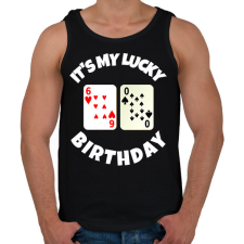 PRINTFASHION 60 POKER SZÜLINAP - Férfi atléta - Fekete atléta, trikó