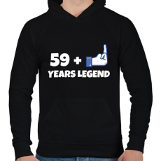 PRINTFASHION 60. SZÜLINAP - Férfi kapucnis pulóver - Fekete