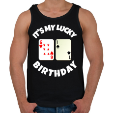 PRINTFASHION 61 POKER SZÜLINAP - Férfi atléta - Fekete