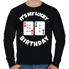 PRINTFASHION 63 POKER SZÜLINAP - Férfi pulóver - Fekete