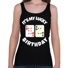 PRINTFASHION 64 POKER SZÜLINAP - Női atléta - Fekete női trikó