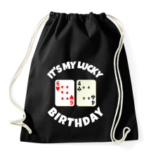 PRINTFASHION 64 POKER SZÜLINAP - Sportzsák, Tornazsák - Fekete tornazsák
