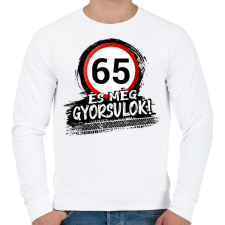 PRINTFASHION 65 és még gyorsulok - Férfi pulóver - Fehér férfi pulóver, kardigán