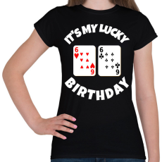PRINTFASHION 66 POKER SZÜLINAP - Női póló - Fekete