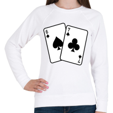 PRINTFASHION 67 kártya - Női pulóver - Fehér női pulóver, kardigán