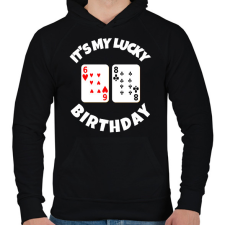 PRINTFASHION 68 POKER SZÜLINAP - Férfi kapucnis pulóver - Fekete férfi pulóver, kardigán