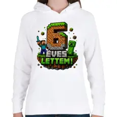 PRINTFASHION 6 éves lettem - Női kapucnis pulóver - Fehér
