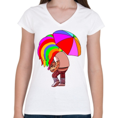 PRINTFASHION 6ix9ine Tekashi - Női V-nyakú póló - Fehér