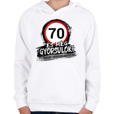 PRINTFASHION 70 és még gyorsulok - Gyerek kapucnis pulóver - Fehér gyerek pulóver, kardigán