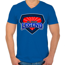 PRINTFASHION 70 YEARS LEGEND - Férfi V-nyakú póló - Királykék férfi póló