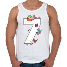 PRINTFASHION 7 éves unikornis - Férfi atléta - Fehér