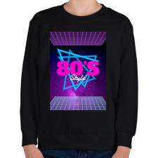 PRINTFASHION 80-as évek - Gyerek pulóver - Fekete gyerek pulóver, kardigán