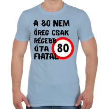 PRINTFASHION 80 éves (fekete) - Férfi póló - Világoskék férfi póló
