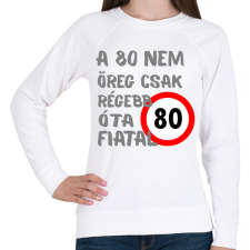 PRINTFASHION 80 éves szürke - Női pulóver - Fehér női pulóver, kardigán