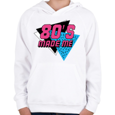 PRINTFASHION 80's made me - Gyerek kapucnis pulóver - Fehér