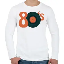 PRINTFASHION 80as évek - Férfi hosszú ujjú póló - Fehér férfi póló
