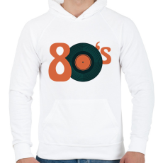 PRINTFASHION 80as évek - Férfi kapucnis pulóver - Fehér