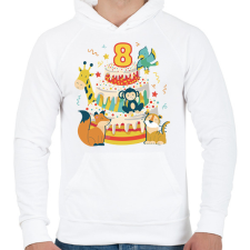 PRINTFASHION 8 éves - Férfi kapucnis pulóver - Fehér férfi pulóver, kardigán