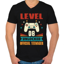 PRINTFASHION 8 éves gamer - Férfi V-nyakú póló - Fekete férfi póló