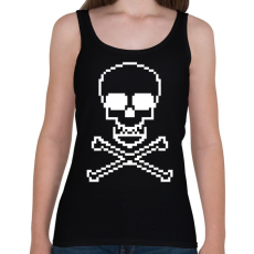 PRINTFASHION 8bit koponya - Női atléta - Fekete