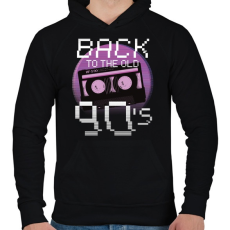 PRINTFASHION 90-es évek - Férfi kapucnis pulóver - Fekete