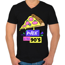 PRINTFASHION 90-es évek - Férfi V-nyakú póló - Fekete férfi póló