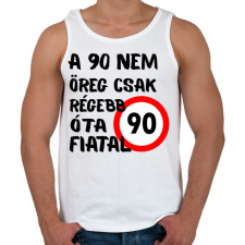 PRINTFASHION 90 éves fekete - Férfi atléta - Fehér atléta, trikó