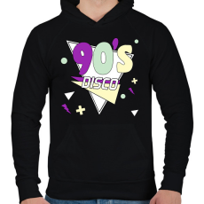 PRINTFASHION 90's disco - Férfi kapucnis pulóver - Fekete